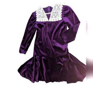Rare Editions vintage Union made purple velvet dress